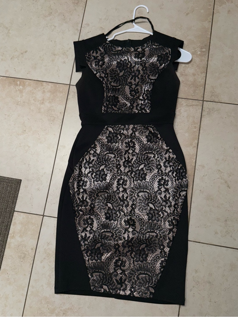 Black Dress with rose gold Lace